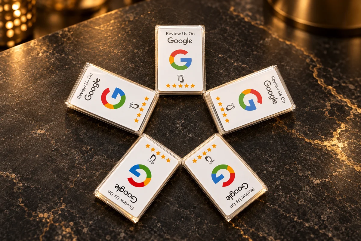 Tarjetas NFC y códigos QR para reseñas